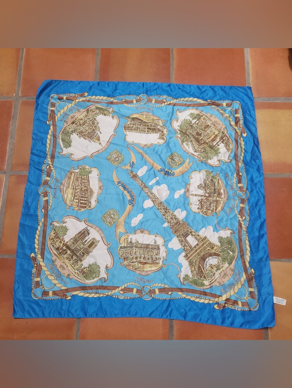 Blue Paris Themed Scarf